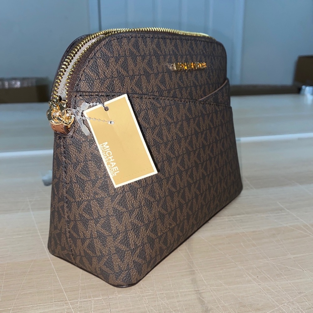 Michael Kors Jet Set Medium Crossbody Leather Handbag - Brown - Picture 2 of 6